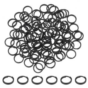 lot 31165 image: 100 Pcs Stainless Steel Key Rings 8 mm Small Key Chain Jump Ring Black Keys Ring Small Keyrings Split Rings for Necklaces Keys Jewelry Attachment Black - Retail $4