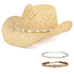 lot 31169 image: Cowboy Hat,Cowgirl Hat,Cowboy Hats for WomenMens3 Decorative Bands,Western Outfit for Women and Men,Beach Sun Hat (US, Alpha, One Size, Beige) - Retail $37