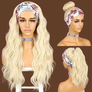lot 31175 image: SAPPHIREWIGS Headband Wig Body Loose Wavy Wigs for Black Women Brown Wig with Ash Blonde Tips Long Curly Wig Glueless Synthetic Wig Heat Resistant 26inch - Retail $295