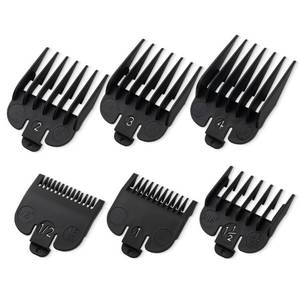 lot 31183 image: Clipper Guards Set Compatible with Most Wahl Clippers, Clipper Guides Replacement - 116 to 12, 6 Piece Set, Black Color - Retail $7