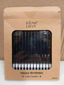 lot 31191 image: Birthday Cake Candles Set 30 Pieces Black  - Retail $8