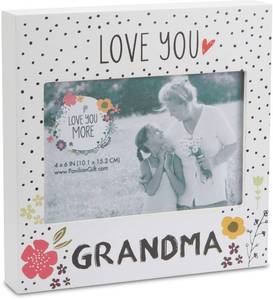 lot 32443 image: Pavilion Gift Company - Love You More by Amylee Weeks 54229 Picture Frame Grandma Floral Self Standing Picture Frame - Retail $19