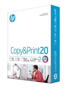lot 42627 image: HP Printer Paper  8.5 x 11 Paper  Copy &Print 20 lb  1 Ream Case - 500 Sheets 92 Bright  FSC Certified  200060 - Retail $7