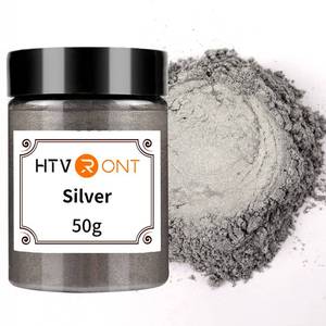 lot 42629 image: HTVRONT Silver Mica Powder for Epoxy Resin - 1.76 oz50g Mica Pigment Powder, Natural Mica Powder for Soap Making, Resin, Candle Making, Bath Bomb - Retail $7