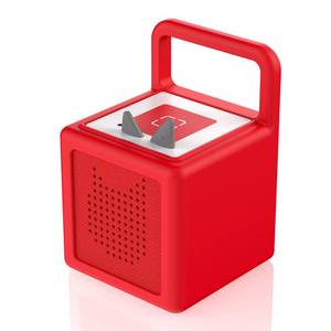 lot 42638 image: Rounkin Silicone Case for Toniebox Audio Player, Shockproof Anti-Slip Protective Cover for Toniebox Audio Player, Durable Soft Silicone Sleeve with Easy to Carry Handle (Red) - Retail $18