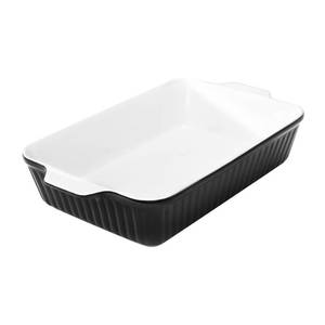 lot 62114 image: DOWAN 9x13-Inch Casserole Dishes for Oven, Ceramic Baking Dish, Large Lasagna Pan Deep, 4.2 Quarts Baking Pan with Handles, for Casserole, Bakeware, Lasagna, Home Kitchen Gift, Black - Retail $32