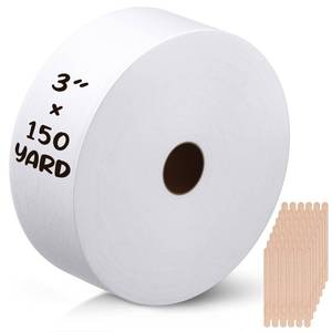 lot 23210 image: Tegeme Non-woven Wax Strip Roll, 3 x 150 Yard Muslin Epilating Roll with 100 Wood Wax Sticks White Non Woven Strip for Body and Facial Hair Removal Men Women, Tear-resistant, Lint-free - Retail $16