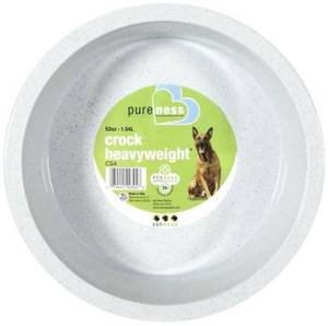 lot 24659 image: Van Ness Crock Heavyweight Dish Food Bowl for Dogs Large 52 ounces - 2 Pack - Retail $16