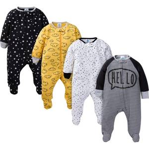 lot 24661 image: Gerber Baby Boys 3 Pack Sleep N Play Footie, Star, 0-3 Months - Retail $26