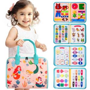 lot 24699 image: Teefrye Toddler Busy Board Montessori Toys for Toddlers 1-3 Year Old Educational Activity Book Board Sensory Travel Toys Ages 2-4 Preschool Learning Fine Motor Skills Toy Quiet Book Gift for Kids - Retail $21