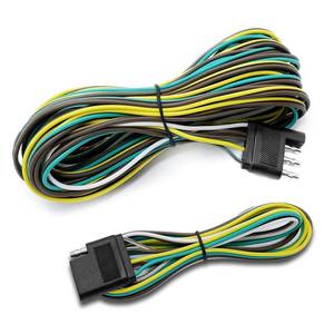 lot 28757 image: LIMICAR Trailer Wiring Harness Kit, 25ft Trailer Wire with 4 Flat Extension Connector, 4 Pin Flat Wishbond Wiring Light Kit for Utility Boat - Retail $10