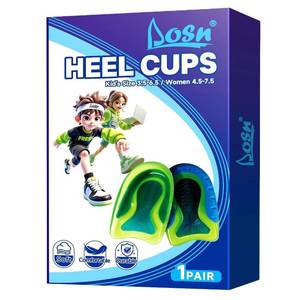 lot 28763 image: DLOSN 1 Pair Kids Heel Cups for Heel Pain Sport Shock Absorbing Gel Heel Inserts for Kids with Sensitive Heels, Heel Spurs, Plantar Fasciitis, or Ankle Pain (Kids Size 3.5-6.5  Women 4.5-7.5) - Retail $10