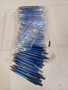 lot 28856 image: Blue Metal Pens with Blue Ink 100pk