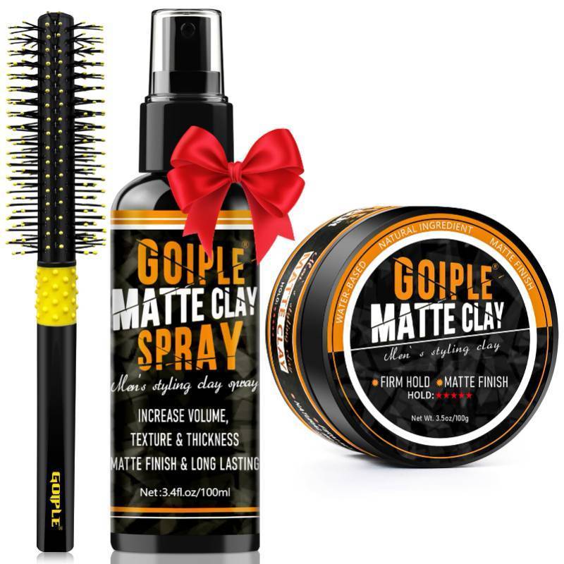 lot 22868 image: Goiple Matte Clay Hair Texturizing & Volumizing Spray- Mens Hair Product Clay Texture Spray Lightweight Paste Pomade Incease Volume Leaves Hair Soft & Manageable Matte Finish & Long-Lasting 3.4fl oz - Retail $10