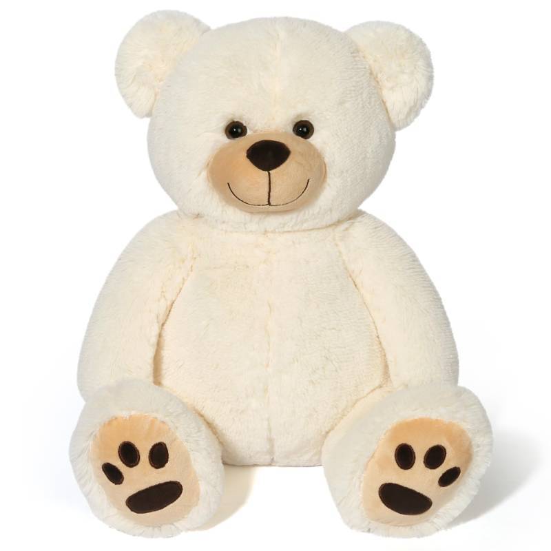 lot 22922 image: LotFancy Teddy Bear Stuffed Animals, 20 inch Soft Cuddly Cute Plushies, Plush Toys with Footprint Design, Stuffed Animals for Girls Kids Baby Toddlers, Baby Shower Easter Birthday Gift Decor, Beige - Retail $34