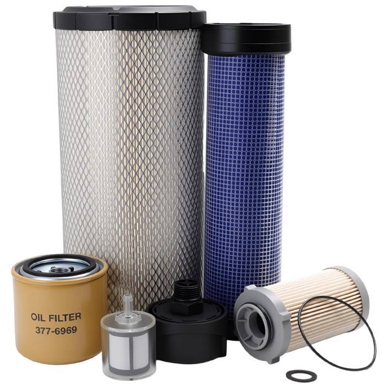 lot 61799 image: 500 Hours Filter Kit Fits For CAT 236D 242D 246D 257D 259D 262D 272D 272D2 279D 287D 289D 299D 299D2 297D,OE Replaces 377-6969,110-6331,110-6326,416-5884,363-5819,258-2829 - Retail $116