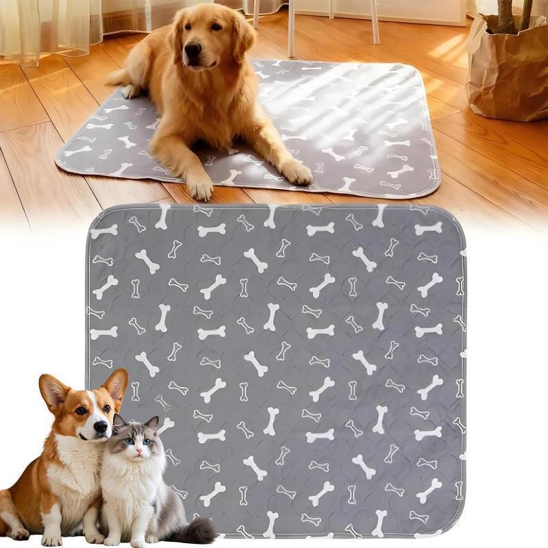 lot 30389 image: Pee Pads with Pheromones, Elite Pads for Cats, Washable Pee Pads for Dogs, Leak-Proof & Anti-Slip Pet Training Pad for Home & Travel(Grey, L 31.5 x 27.6) - Retail $29