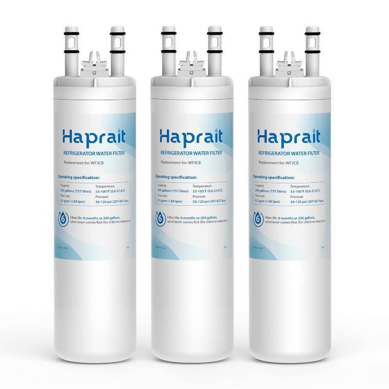 lot 32355 image: WF3CB Water Filter Replacement, HP006 Compatible with Frigidaire WF3CB, Pure Source 3, WF425, 706465, 242069601, 242086201, 242017800, Height 9 inches, 3 Count - Retail $30