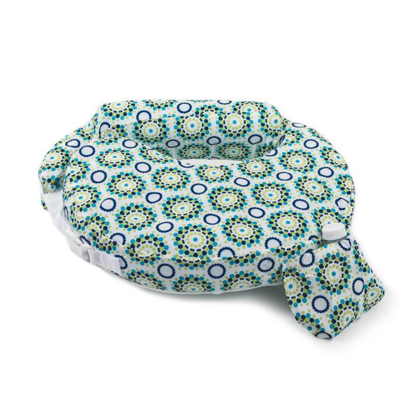 lot 33830 image: My Brest Friend Inflatable Travel Nursing Pillow For Breastfeeding, Bottlefeeding & Posture Support with Slipcover, Sparkles - Retail $31