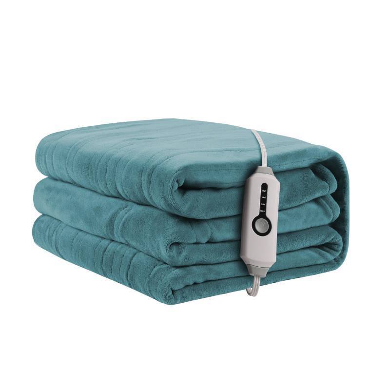 lot 50248 image: Heated Electric Blanket 62x84 Twin Size, Soft Coral Fleece Electric Blanket with 4 Heating Levels & 10 Hours Auto-Off,Fast Heating, Warm Cozy, Machine Washable for Home & Office - Teal missing control - Retail $36
