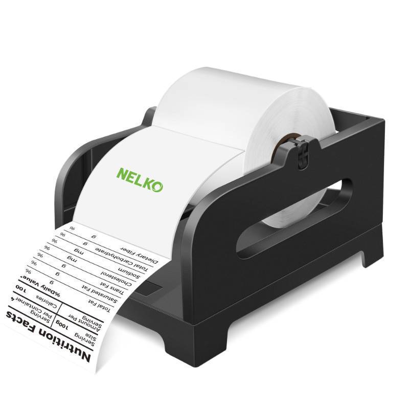 lot 29014 image: Nelko Label Holder, Thermal Label Holder for Rolls and Fan-Fold Labels, Shipping Label Roll Holder for Desktop Label Printer Shipping Supplies Industrial Labels Accessory for Home, Office (Black) - Retail $15