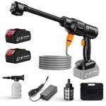Wadaddy Portable Pressure Washer, 900PSI Cordless Power Washer, Portable Power Washer with 2 Batteries, 6-in-1 Nozzle, Handheld Pressure Washer for Car/Floor/Garden