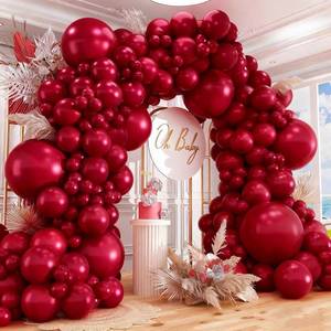 lot 23233 image: 412pcs Ruby Red Balloon Arch Kit,18 12 10 5 Inch Different Sizes Matte Latex Balloons for Valentines Day Graduation Wedding Christmas Birthday Party Decorations - Retail $20