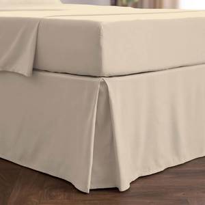 lot 23269 image: Mellanni Bed Skirt Queen Size - Bed Skirting - 15-Inch Tailored Drop Pleated Dust Ruffle - Hotel Luxury Bedding - Wrinkle, Fade, Stain Resistant - 1 Bedskirt (Queen, Beige) - Retail $21