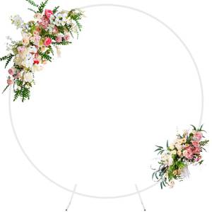 lot 23272 image: Wokceer Wedding Arch Round Backdrop Stand 7.2FT Circle Balloon Arch Frame Circle Backdrop Stand Gold Round Arch for Wedding Birthday Party Bridal Shower Anniversary Event Ceremony Decoration - Retail $36