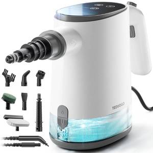 lot 24713 image: TEEVOGO Handheld Steam Cleaner, 15s Fast Heating, Adjustable Steam, 650mL Large Water Tank, Pressurized Portable Steamer for Cleaning Home, Kitchen, Car, Bathroom, Tile, Furniture, Multi-Surface - Retail $60