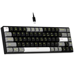 lot 24720 image: Newmen GM681 Mechanical Keyboard,68 Keys Compact USB 60% Custom LED Backlit Hot Swappable Small Mini Computer Gaming Mechanical Wired Keyboard for PC Gamer Win Mac,BlackWhiteGrey,Red Switch (Cord Not Included) - Retail $24