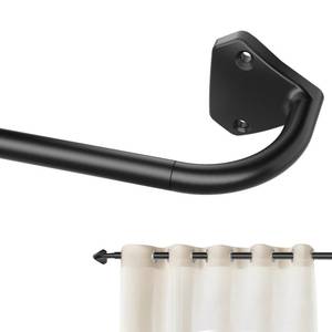 lot 24732 image: GXOACKJ Black Curtain Rods for Windows 28 to 60 inch, 58 inch Adjustable Wrap Around Blackout Curtain Rods for Bedroom & Outdoor - Retail $13