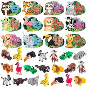 lot 24745 image: Celltestria 24Pcs Valentines Forest Animal Cards for Kids 12 Styles for Classroom  Exchange (Cards and Bags Only) - Retail $13