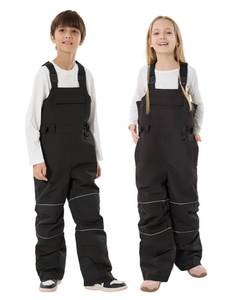 lot 24767 image: GSOU SNOW Kids Snow Pants Girls Winter Ski Bibs Insulated Waterproof Snowboarding Overalls Snowbibs Black 13-14Years Kids Large - Retail $70