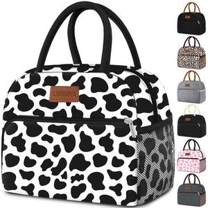 lot 24788 image: Coobiiya Lunch Bag Women, Lunch Box for Women Adult Men, Small Leakproof Cute Lunch Tote Large Capacity Reusable Insulated Cooler Lunch Container for WorkOfficePicnicTravel-Cow - Retail $12