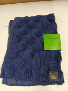 lot 24792 image: Kate Spade New York Navy Blue Cotton Bath Rug 17 x 24in - Retail $25