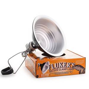lot 24802 image: Flukers Repta-Clamp Lamp, Heavy Duty Clamp Light For Reptile Tanks and Terrariums, ULCUL Approved, Great for Reptile Basking, 150-Watt Maximum with OnOff Switch, 8.5 - Retail $17
