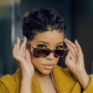 lot 28877 image: VRZ Pixie Cut Wig for Black Women Human Hair Pixie Wigs for Women Straight Human Hair Glueless Layered Full Machine Made Wigs Throw On and Go Wig for Daily Use Black Color - Retail $23