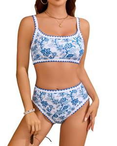 lot 28887 image: MELYUM High Waisted Bikini Sets for Women Floral Two Piece Bathing Suit Tummy Control Swimsuits Modest Swim Suits 2025 Teens Medium