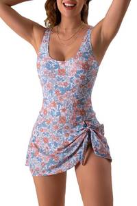 lot 28905 image: Eomenie One Piece Swimdress Swimsuits for Women Tummy Control Swim Dresses Skirt Bathing Suit XL