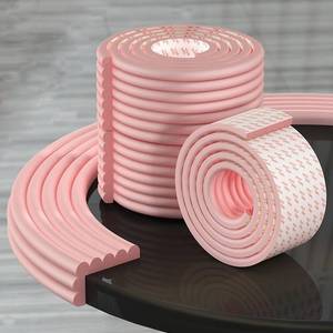 lot 28925 image: Edge Protector for Baby, Corner Protector for Baby, Soft Foam Furniture Edge Bumper Guards, Desk Edge Cushion, Baby Proofing Edge Corner Protector for Table, Fireplace 45in Pink - Retail $10