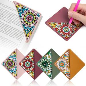 lot 28939 image: WIVICO 4 pcs Diamond Painting Bookmarks, DIY Diamond Art Kits for Adults, Book Corner - Protecting Bookmark Craft Supplies Kits for Book Lovers(Mandala) - Retail $9