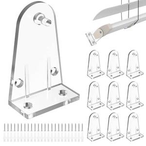 lot 28946 image: 12 Pcs 2 Inch Hold Down Brackets, Clear Color Plastic Blinds Bottom Rail Hold Clips Hooks Holder Brackets Replacements for 2-Inch High Profile Blinds, Windows Doors, Horizontal Blinds Shades - Retail $7