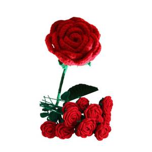 lot 28949 image: HIPIHOM Crochet Flowers,1Pcs Knitted Artificial Wool Red Rose for Girl Gift Wedding Bouquet Mothers Day Anniversary Valentines Day Womens Day - Retail $9