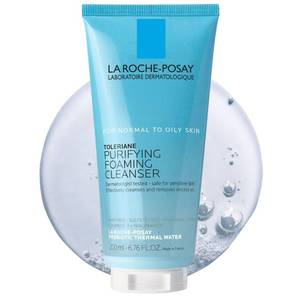 lot 28952 image: La Roche-Posay Toleriane Purifying Foaming Facial Cleanser, Oil Free Face Wash for Women & Men with Niacinamide  Ceramides, Pore Cleanser Safe For Sensitive Skin, Wont Dry Out Skin, Soap Free, 200ml - Retail $16
