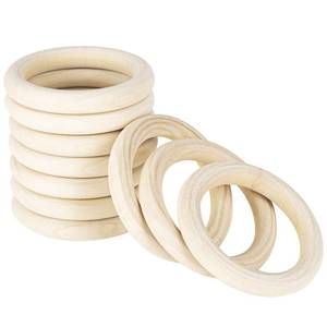 lot 28959 image: 4 Inch Wooden Rings for Craft, 20Pack 100mm Diameter Unfinished Solid Wood Rings for Crafts, Smooth Sureface Nature Wooden Rings for Macrame craft, Pendant Connectors and Jewelry Making - Retail $18