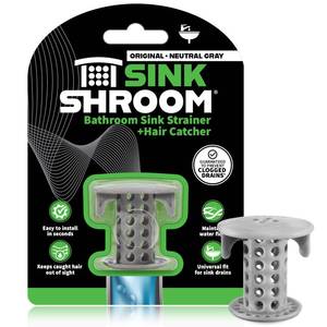 lot 28962 image: SinkShroom The Revolutionary Sink Drain Protector Hair CatcherStrainerSnare, Gray - Retail $10