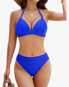 lot 30699 image: Blue Two Piece Bikini Set with Push Up Top and Triangle Bottom - Retail $15