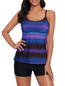lot 30715 image: Century Star Womens Athletic 2025 Swimsuits for Women Two Piece Tankini with High Waisted Boyshorts Floral Bathing Suits E3 Purple 14-16