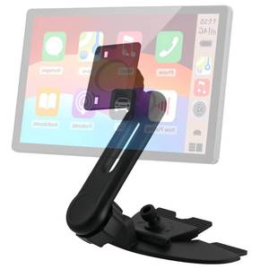 lot 30723 image: iSaddle CD Slot Mount for Carplay Screen - 17mm Ball for Garmin Nuvi GPS Cell Phone in-Car 4-11 Monitor Android Auto Tablet CD Mount Holder 360° RotationExtension Arm Included (4-Tab Bracket) - Retail $40